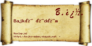 Bajkó Ádám névjegykártya